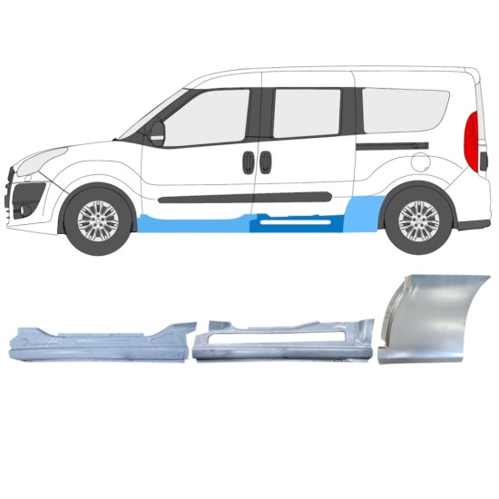 Kit de reparos para Fiat Doblo 2010-2022 / Esquerdo / 15001
