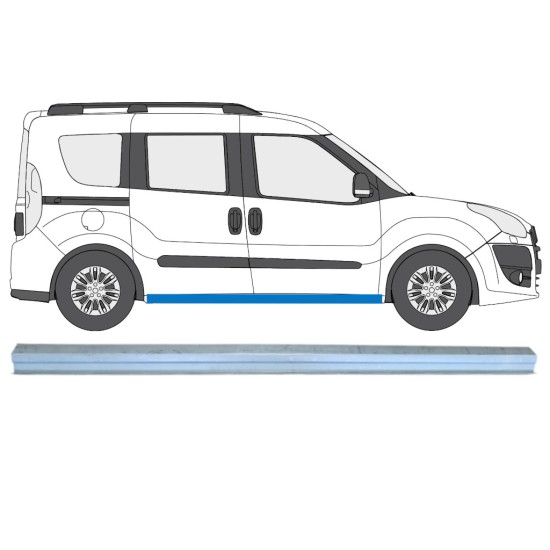 Painel de reparação da soleira para Fiat Doblo 2010-2022 / Esquerda = Direita (simétrico) 15357