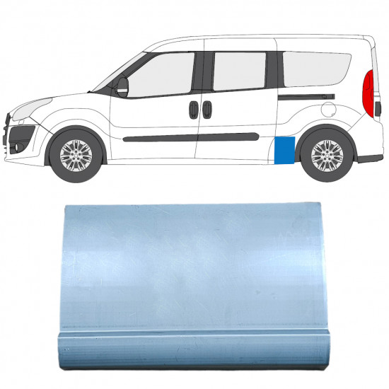 Painel de reparação do guarda-lamas traseiro para Fiat Doblo 2010- / Opel Combo D Maxi / Esquerdo 12750