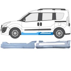 Painel de reparação da soleira para Fiat Doblo 2010-2022 / Esquerdo / Conjunto 12748