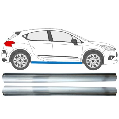 Painel de reparação da parte inferior da soleira para Citroen DS4 2011-2015 / Esquerda+Direita / Conjunto 15016