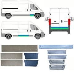 Painel de reparação interna e externa das portas para Citroen Jumper 2006-2025 / Esquerda+Direita / Conjunto 14511