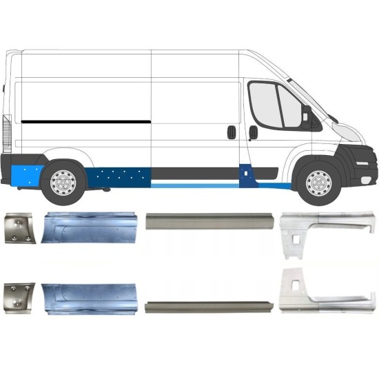 Painel de reparação da soleira para Fiat Ducato 2006-2026 / Esquerda+Direita / Conjunto 10888
