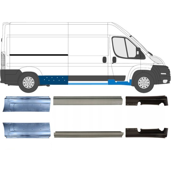 Painel de reparação da soleira para Fiat Ducato 2006-2026 / Esquerda+Direita / Conjunto 9701