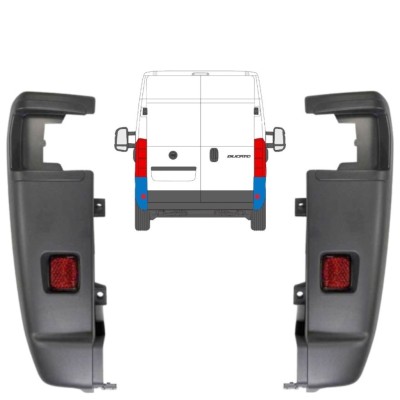 Canto do para-choque traseiro 270 graus para Fiat Ducato 2006-2018 / Esquerda+Direita / Conjunto 9835