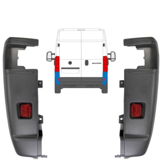 Canto do para-choque traseiro 270 graus para Fiat Ducato 2006-2018 / Esquerda+Direita / Conjunto 9835