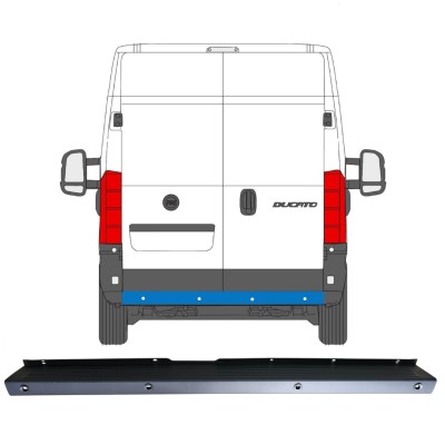 Para-choque traseiro com sensores de estacionamento (PDC) para Fiat Ducato 2006-2018 16925
