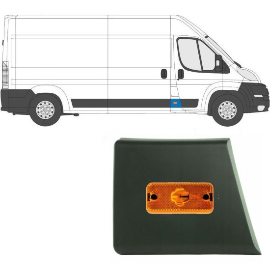 Moldura lateral do pilar dianteiro com Luz para Fiat Ducato 2006-2018 / Direito / Conjunto 10678