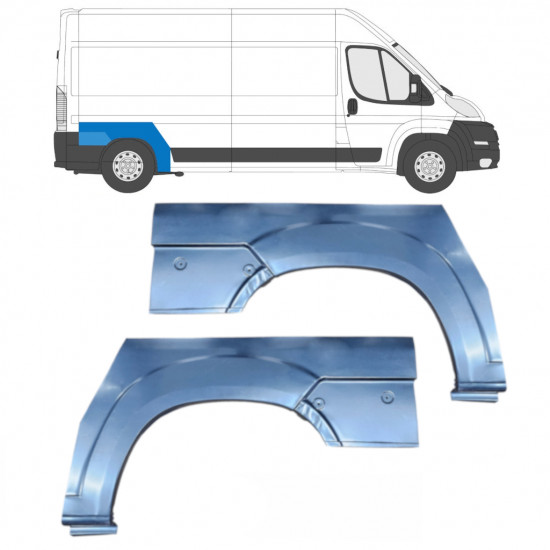 Painel de reparação do guarda-lamas traseiro para Fiat Ducato 2006- / Esquerda+Direita / Conjunto 9648