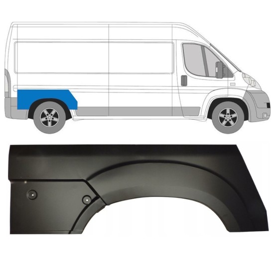Painel de reparação do guarda-lamas traseiro para Fiat Ducato 2006-2014 / Direito 12983