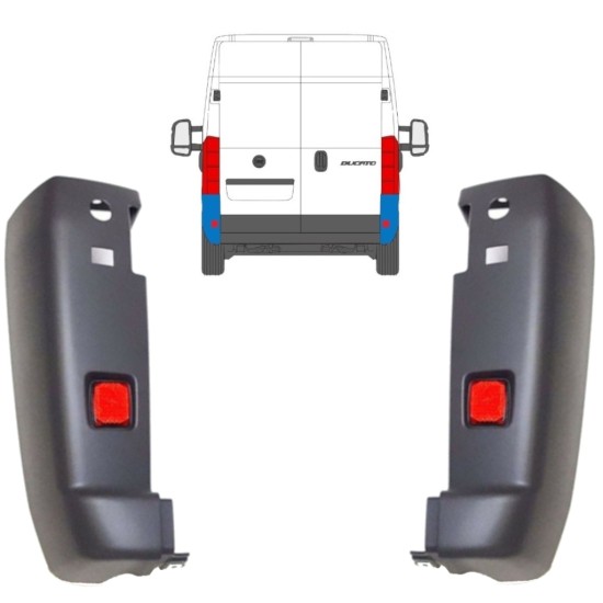 Canto do para-choque traseiro com Luz refletora para Fiat Ducato 2006-2018 / Esquerda+Direita / Conjunto 9935