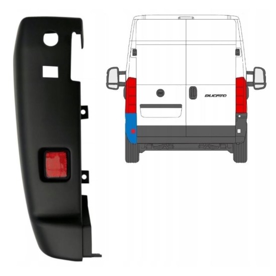 Canto do para-choque traseiro 180 graus para Opel Movano 2021- / Esquerdo 15802