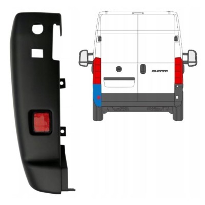 Canto do para-choque traseiro 180 graus para Opel Movano 2021- / Esquerdo 16037