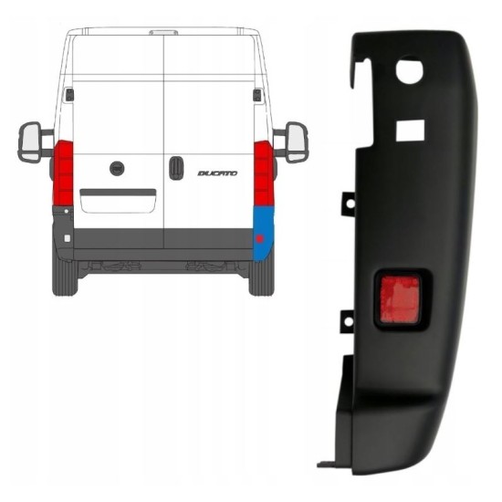 Canto do para-choque traseiro 180 graus para Opel Movano 2021- / Direito 15800