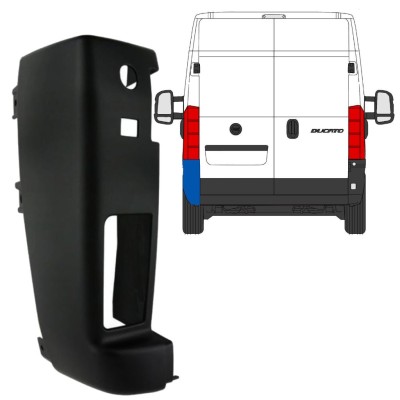 Canto do para-choque traseiro 180 graus para Citroen Jumper 2018- / Esquerdo 15424