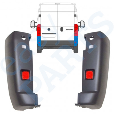 Canto do para-choque traseiro com Luz refletora para Fiat Ducato 2006-2018 / Esquerda+Direita / Conjunto 9935