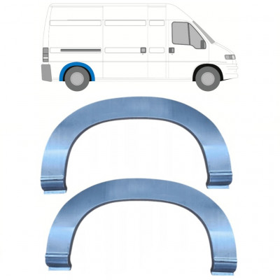 Painel de reparação do guarda-lamas traseiro para Fiat Ducato Boxer Relay 1994- / Esquerda = Direita (simétrico) / Conjunto 10096