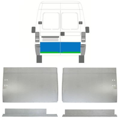 Painel de reparação interna e externa das portas traseiras para Peugeot Boxer 1994-2006 / Esquerda+Direita / Conjunto 14454