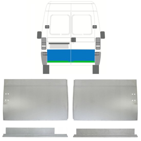 Painel de reparação interna e externa das portas traseiras para Peugeot Boxer 1994-2006 / Esquerda+Direita / Conjunto 14454