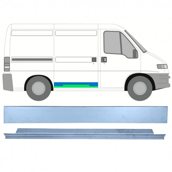 Painel de reparação das portas deslizantes para Fiat Ducato Boxer Relay Jumper 1994-2006 / SWB / Direito /  12689