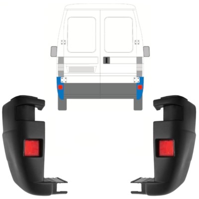 Canto do para-choque traseiro para Fiat Ducato 2002-2006 / Esquerda+Direita / Conjunto 9816