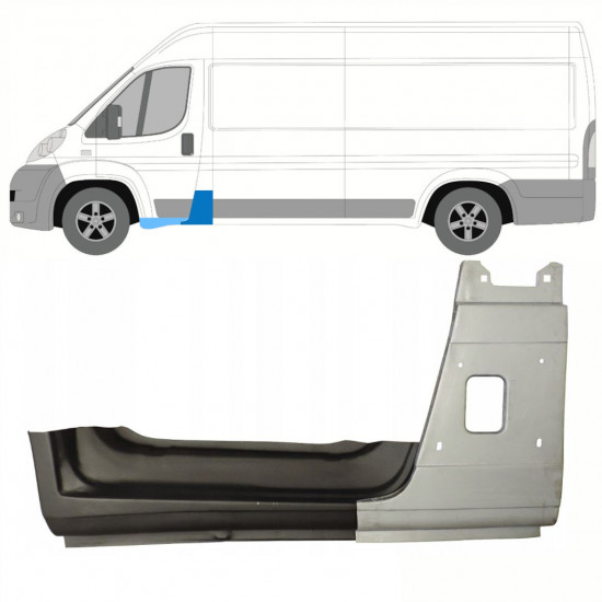 Painel de reparação do pilar com Painel de reparação da soleira para Fiat Ducato 2006- / Esquerdo / Conjunto 8743