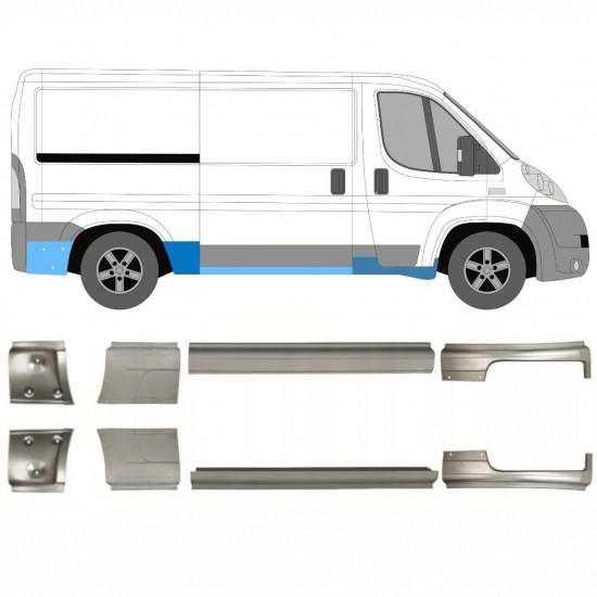 Painel de reparação da soleira para Fiat Ducato 2006- / Esquerda+Direita / Conjunto 10883