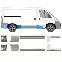 Painel de reparação da soleira para Peugeot Boxer 2006-2025 / Esquerda+Direita / Conjunto 14154