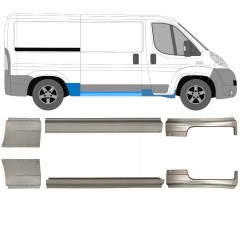 Painel de reparação da soleira com guarda-lamas traseiro para Citroen Jumper 2006-2025 / Esquerda+Direita / Conjunto 13969