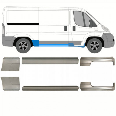 Painel de reparação da soleira com guarda-lamas traseiro para Ducato Boxer Relay Jumper 2006- / Esquerda+Direita / Conjunto 8861