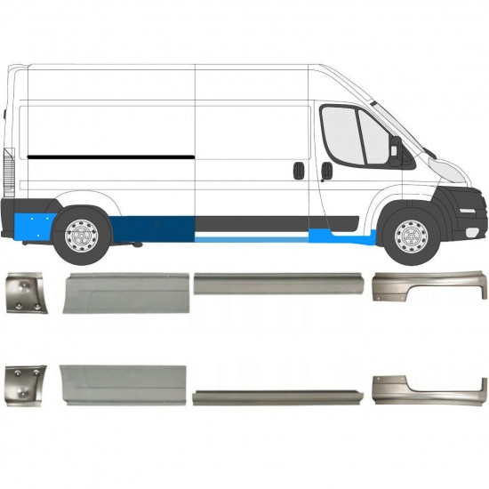 Painel de reparação da soleira para Fiat Ducato 2006- / Esquerda+Direita / Conjunto 10887