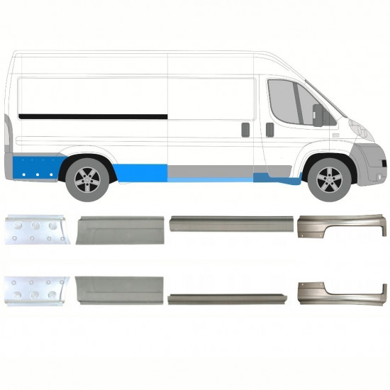 Painel de reparação da soleira para Fiat Ducato 2006- / Esquerda+Direita / Conjunto 10891