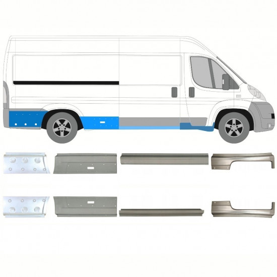 Painel de reparação da soleira para Fiat Ducato 2006- / Esquerda+Direita / Conjunto 10892