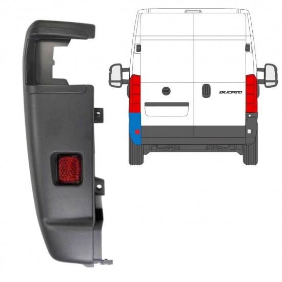 Canto do para-choque traseiro 270 graus para Fiat Ducato 2006-2018 / Esquerdo 7716