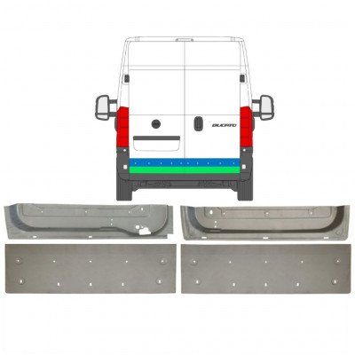 Painel de reparação das portas traseiras para Fiat Ducato 2006- / Conjunto 11676