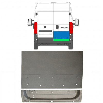 Painel de reparação das portas traseiras para Fiat Ducato 2006- / Direito / Conjunto 11680