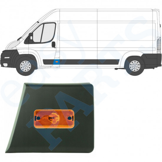 Moldura lateral do pilar dianteiro com Luz para Fiat Ducato 2006- / Esquerdo 10677