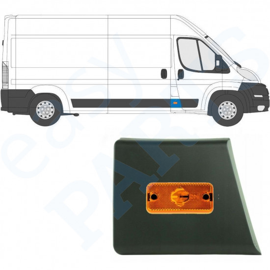 Moldura lateral do pilar dianteiro com Luz para Fiat Ducato 2006- / Direito /  10678