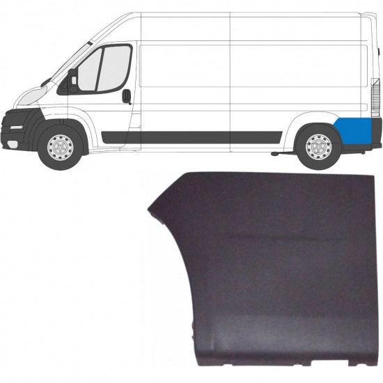 Moldura lateral do guarda-lamas traseiro para Fiat Ducato 2006- / Esquerdo 6553