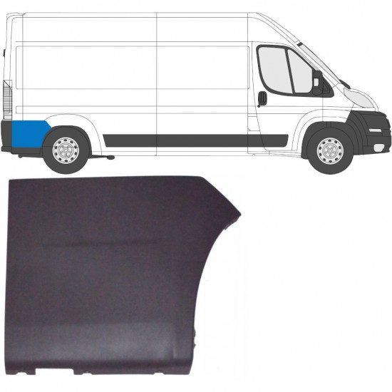 Moldura lateral do guarda-lamas traseiro para Fiat Ducato 2006- / Direito 6552