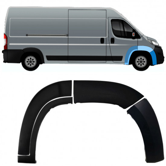 Conjunto de molduras do guarda-lamas dianteiro para Fiat Ducato Boxer Relay 2018- / Direito /  8470