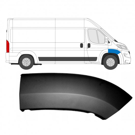 Moldura lateral do guarda-lamas dianteiro para Fiat Ducato 2018- / Direito 7784