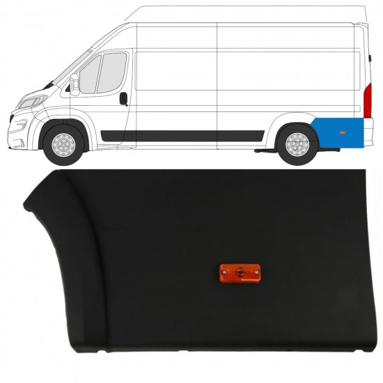 Moldura lateral traseira com Luz para Fiat Ducato 2018- / Esquerdo 7789