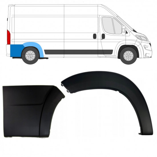Moldura lateral traseira para Fiat Ducato 2018- / Direito / Conjunto 10955
