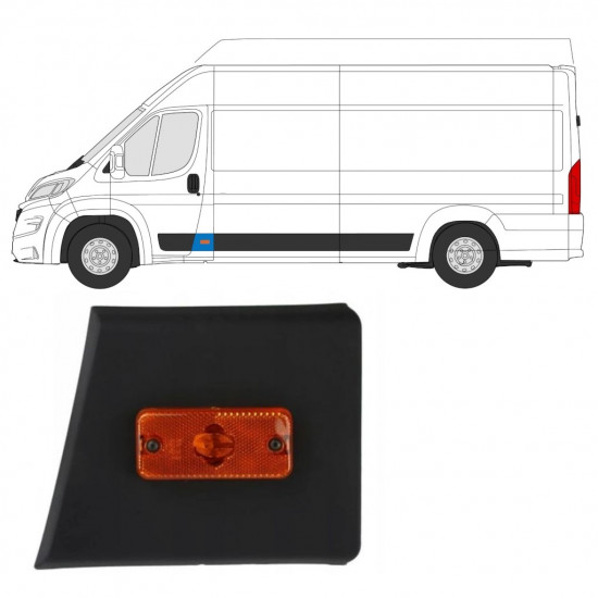 Moldura lateral do pilar dianteiro com Luz para Fiat Ducato 2018- / Esquerdo 7802