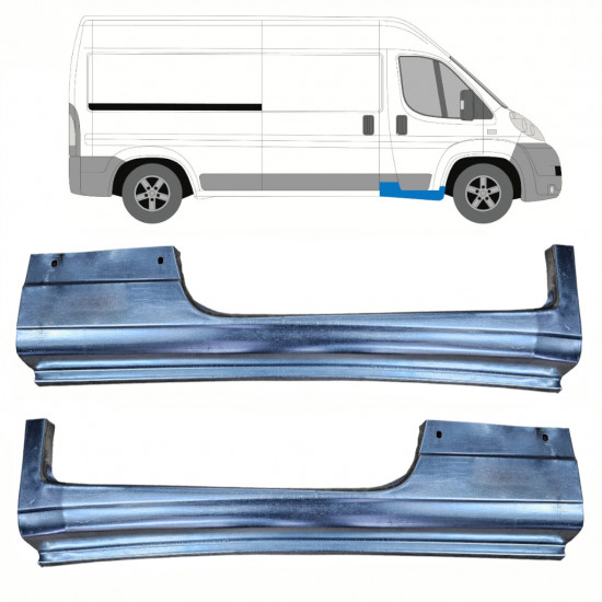 Painel de reparação da soleira da porta dianteira para Fiat Ducato 2006-2014 / Esquerda+Direita / Conjunto 12982