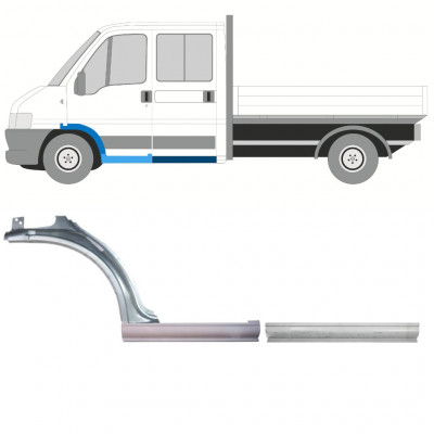 Painel de reparação da soleira com guarda-lamas dianteiro para Fiat Ducato Boxer Relay Jumper 1994-2006 / Esquerdo / Cabine dupla / Conjunto 9904