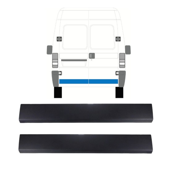 Moldura lateral da porta traseira para Fiat Ducato 1994-2002 / Esquerda+Direita / Conjunto 9856