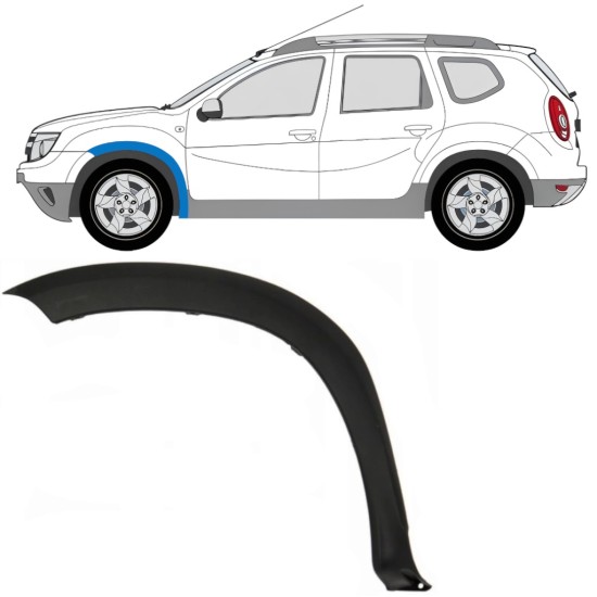 Moldura lateral do guarda-lamas dianteiro para Dacia Duster 2010-2017 / Esquerdo 16018