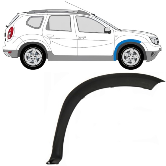 Moldura lateral do guarda-lamas dianteiro para Dacia Duster 2010-2017 / Direito 16017